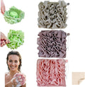 Washcloth Loofah Combo 2-in-1 Loufee Wash Cloth that Holds Bar Soap-Exfoliation Mesh Shower Ball for Body Wash&Smooth Skin+Free Loofah Dish Towel