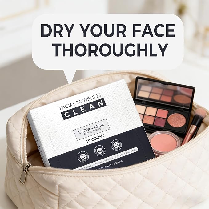 Disposable Face Towels XL,3 Travel Pack Faces Towel, 7.9" x 9.4" Large Face Towelettes Disposable,100% Viscose Fiber Extra Thick Soft Dry Wipes For Sensitive Skin,Makeup Remover,Face's Wipes,30 Count