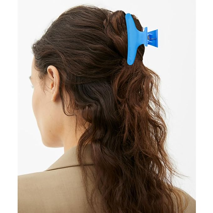 BAHABY Hair Clips for Styling Sectioning 12 Pack Pink Yellow Blue Butterfly Clamps Hair Claw Clips Pro Salon Hair Clips for Styling, Sectioning, Cutting and Coloring