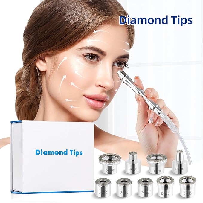 Diamond Dermabrasion Head, Microdermabrasion Accessories 9 Tips