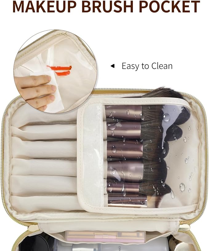 Wandering Nature Makeup Bag, Women Travel Make Up Vanity Case with Handle