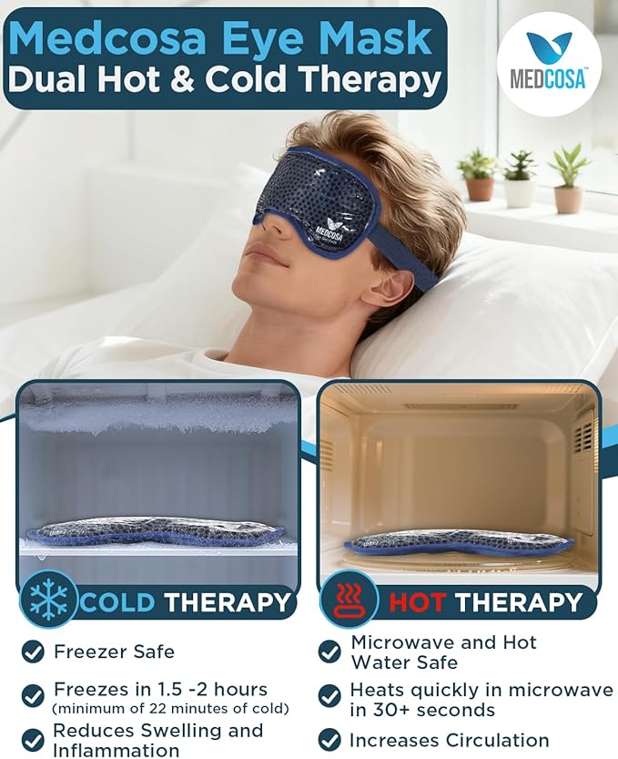 Medcosa Eye Ice Pack - Cool & Soothe Your Tired Eyes with Our Cold Gel Mask - Cooling for Puffy Eyes & Aiding Sleeping