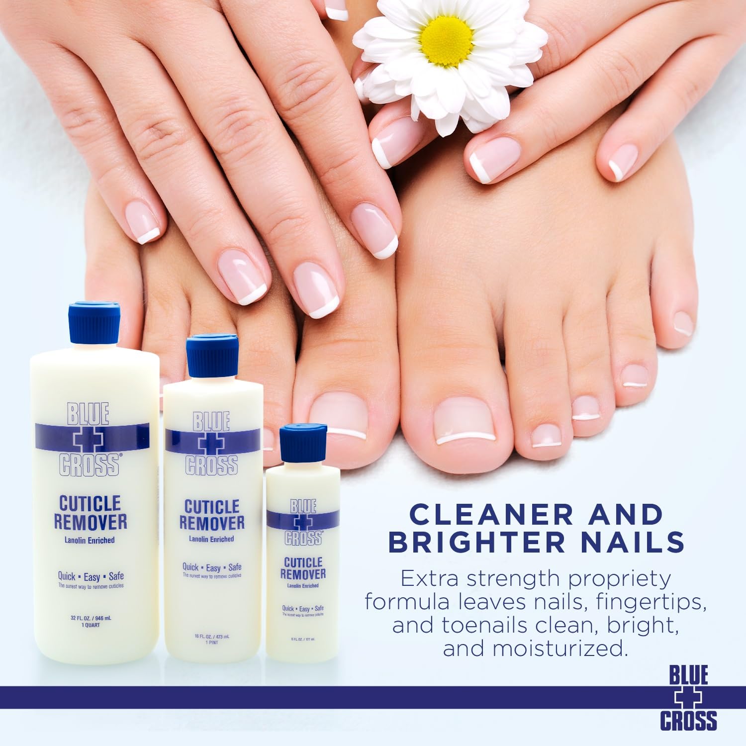 Blue Cross Cuticle Remover & Softener with Lanolin for Nails, 32 oz