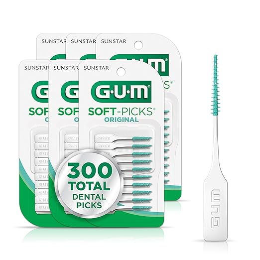 GUM Soft-Picks Original – Easy-to-Use Interdental Picks for Plaque Removal Health with Convenient Carry Case, Dentist Recommended, 50 Count (Pack of 6) 300 Total