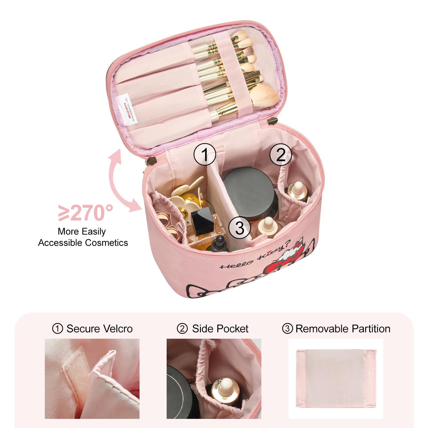 Vimanllie Large Travel Makeup Bag Waterproof Cosmetic Bags,Portable Toiletry Organizer with Handle for Girl,Cute Home Storage for Women