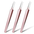 Honoson 3 Pcs Blackhead Tweezer Stainless Steel Pimple Tweezers Tool for Remove Zit Whitehead Pimple Bend Curved Extractor Tweezer Skin Blackhead Remover Tools(Champagne Purple)