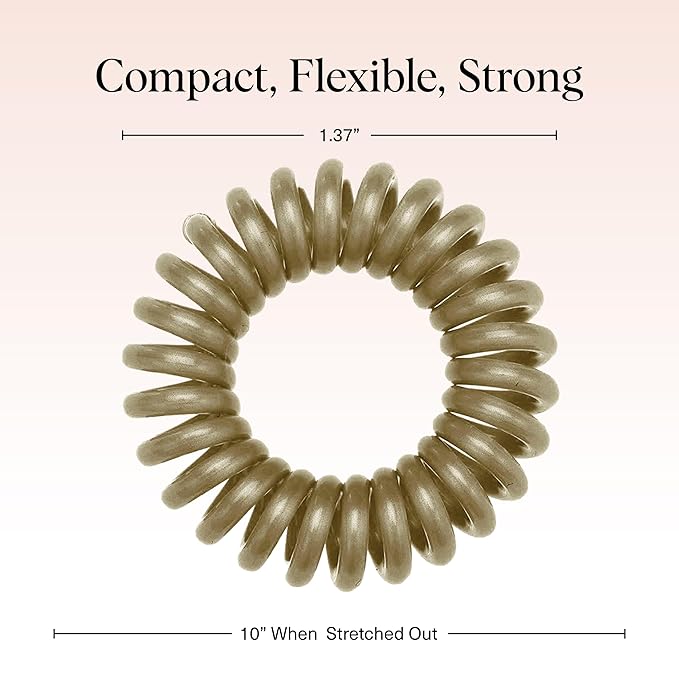 Kitsch Spiral Hair Ties for Women – Coiled Plastic Hair Ties No Damage, Ponytail Holders for Thick and Thin Hair – Creaseless and Dent-Free, Phone Cord Style - Blonde, 8Pcs