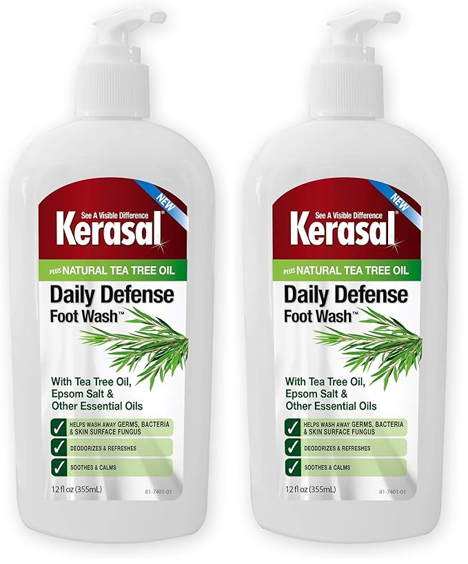 Kerasal Daily Defense Foot Wash Daily Cleanser for Feet, 12 Ounce (Pack of 2)