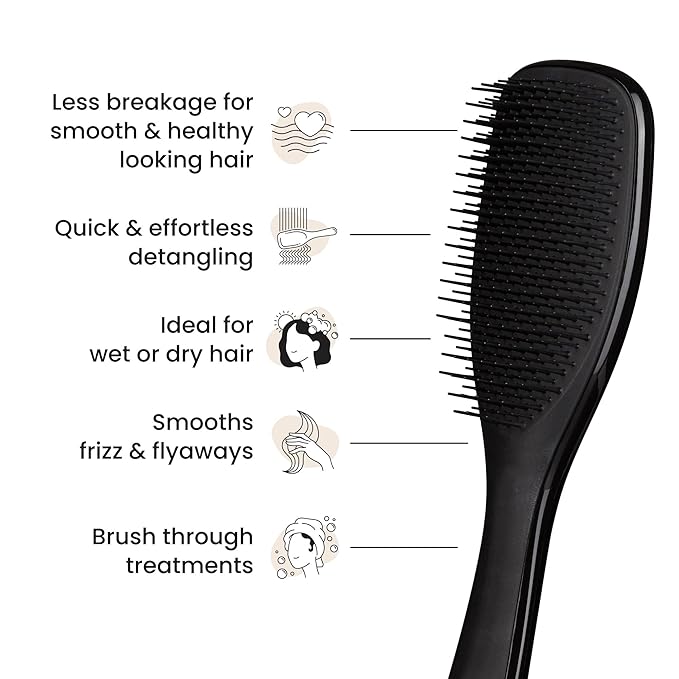 Tangle Teezer Ultimate Detangler Brush, Straight to Wavy, Liquorice Black