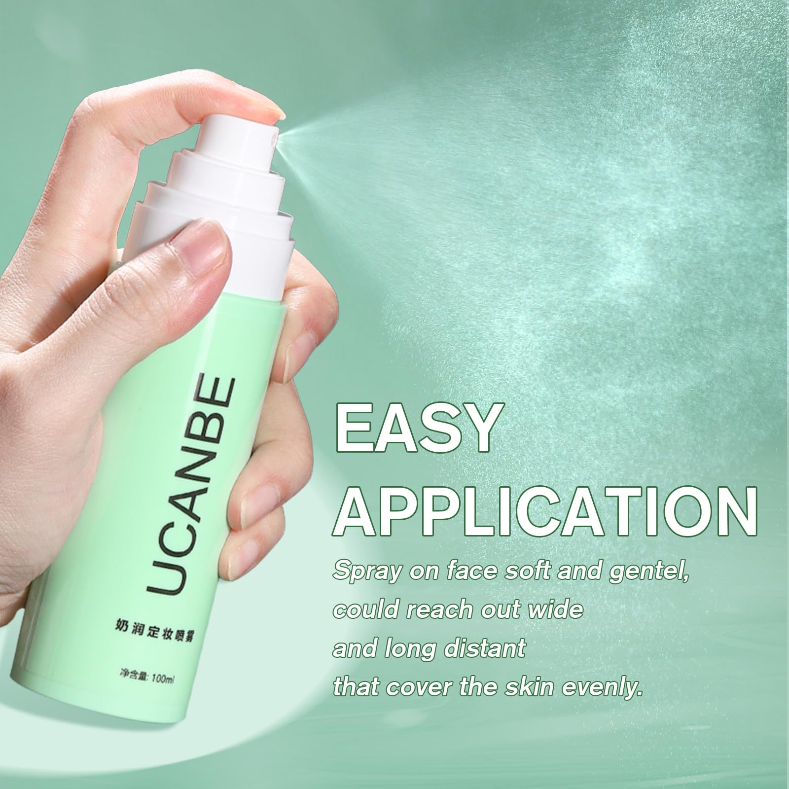 UCANBE Makeup Setting Spray, Dewy Finishing Spray for Makeup, Long Lasting Make Up Spray, Fast Drying Setting Mist for Fresh Dewy Makeup Look, 3.38 Fl Oz