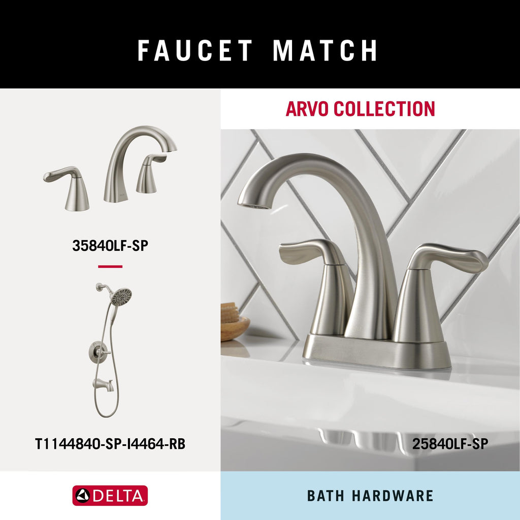 Delta ARV35-DN Arvo Double Towel Hook Bath Hardware Accessory in Brushed Nickel