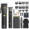 GTS Hair Clippers for Men Professional, Beard Trimmer Kits & Sets, Cordless Mens Hair Trimmer, Electric Shavers, Haircutting Machine with LED Display, for Barber 4 in 1
