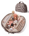 BAGSMART Travel Parallel Makeup Bag, Fold-Down Cosmetic Pouch for Women