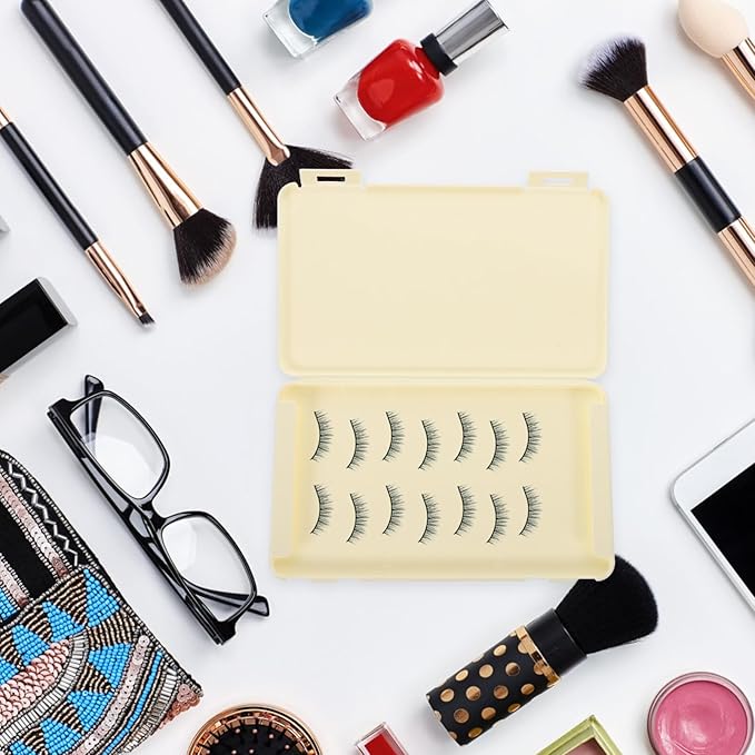 STOBAZA False Eyelash Storage Box Set 2pcs Lash Organizer Case Makeup Eyelash Holder Portable Lash Containers