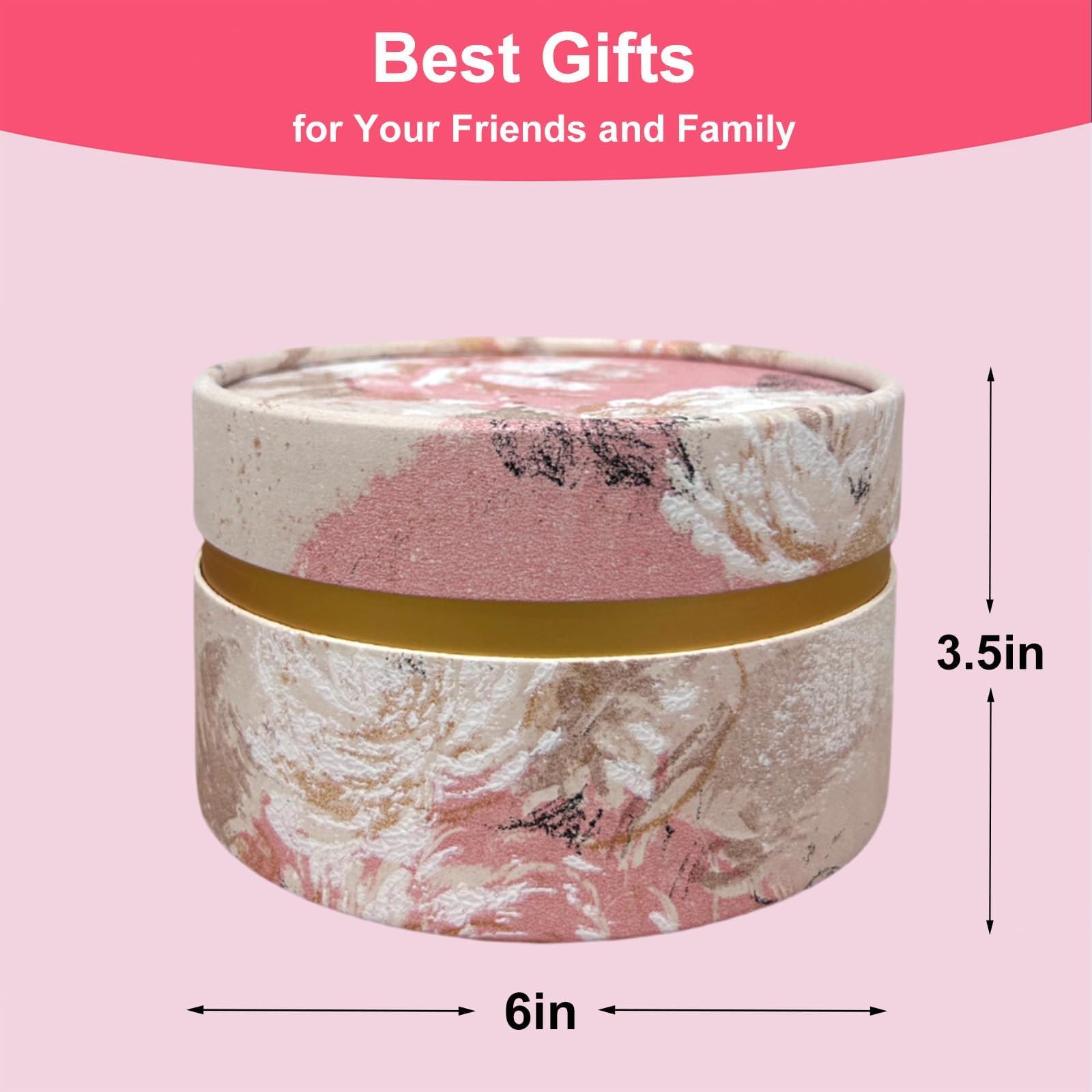Qopoto Powder Puff and Container, Large 6'' Body Powder Puff for Dusting Powder, Women Powder Puff with Storage Jar for Bath, Body Powder Applicator and Oversize Powder Puffs (Charming Pink)
