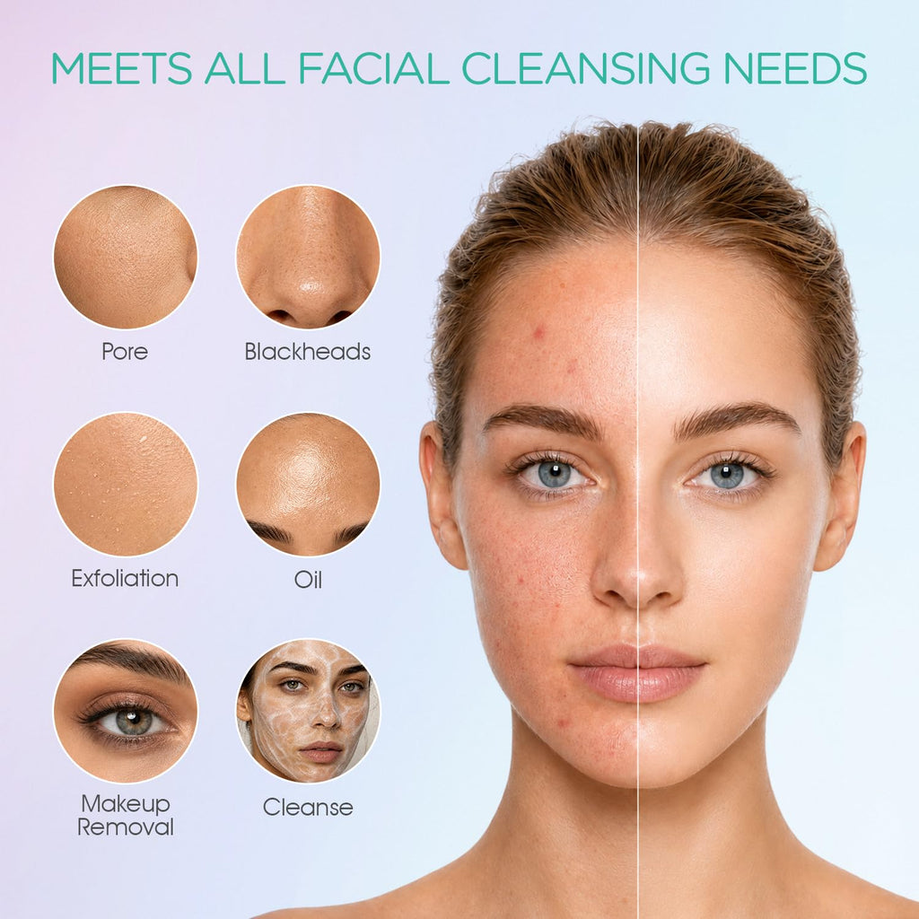VOYOR Facial Cleansing Brush Electric, Face Brushes for Cleansing, 6 Heads