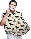 Stretchable Beard Cape, Non-Stick Hair Catcher for Trimming, Waterproof Grooming Apron, Cartoon Dachshund Weiner Dog Pet Dogs