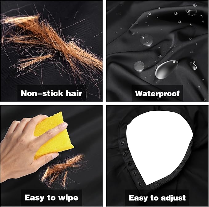 Professional Salon Barber Cape for Men/Women - Hairdressing Waterproof Hair Cutting Cape with Adjustable Snap Closure,Salon Equipment for Hair Stylist and Home Use