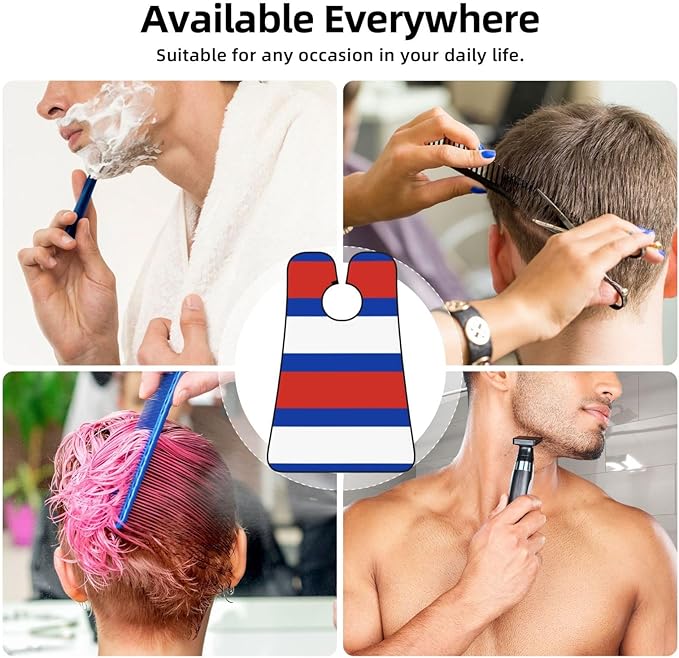 NOUZU Russian Flag Print Beard Bib Apron For Men, Beard Hair Catcher For Men Shaving Trimming,Beard Cape Cloth, Black