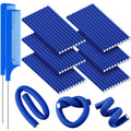 WILLBOND 60 Pieces Flexible Curling Rods Hair Curlers Rollers Twist Flexi No Heat Rods Rollers for Long Short Hair Women(0.3 x 7 Inch,Navy Blue)