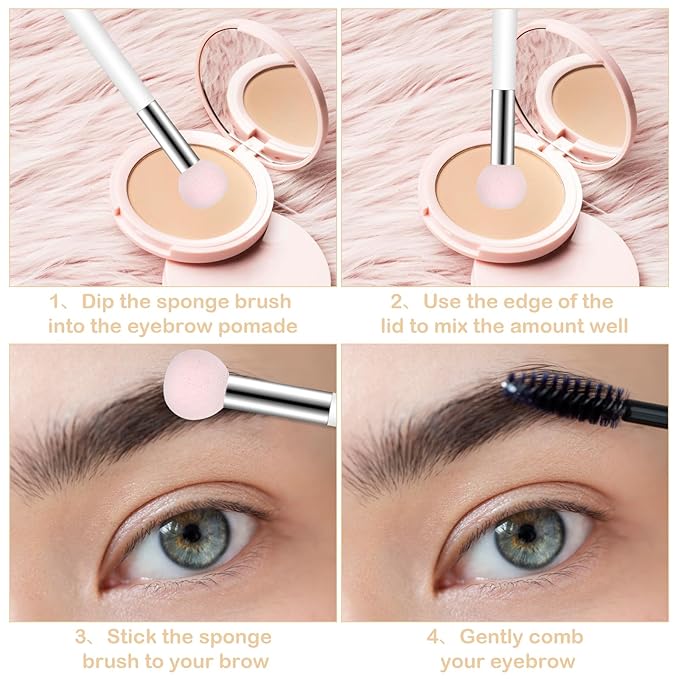 Mushroom Makeup Sponge with Handle Small Concealer Brush Sponge Under Eye for Face Eyelids Nose Foundation Concealer Applicator Eyeshadow Brushes for Women Girls