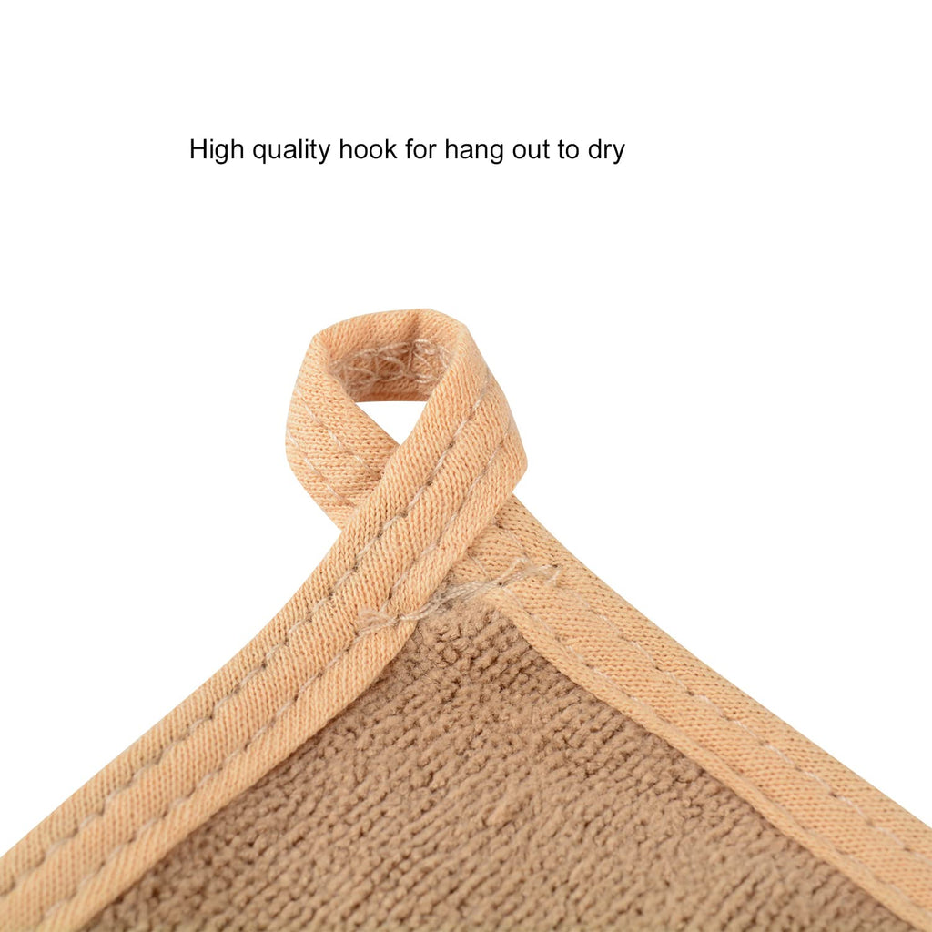 Mars wings Microfiber Facial Cloths (Facial Towels), 8 Pack (12 x 12 inch), Super Absorbent, Quick Drying Fast, Soft, Eco-Friendly, for Facial Wash Cleansing, Make-up Removal, Baby and Travel (Camel)