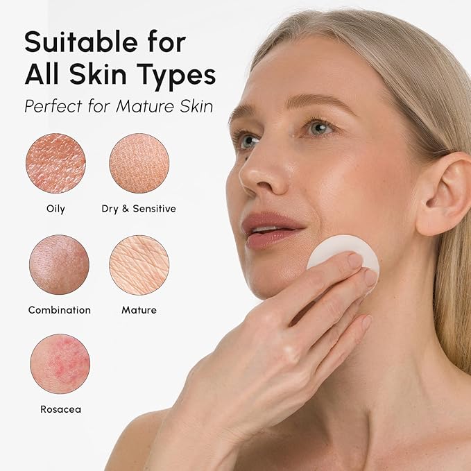 MAREE Glycolic Acid Pads - Toner Pads for Face Cleansing - Exfoliating Pad with Tea Tree Oil, Salicylic Acid & Vitamins E, B3, B5 - Facial Polishes & Peels, Skin Pore Resurfacing & Radiance - 50 Count