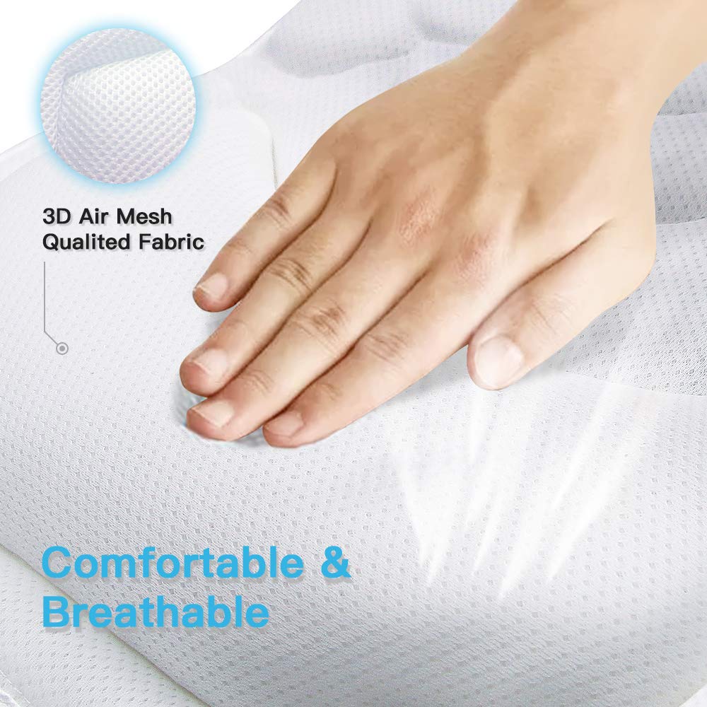 Beautybaby Bathtub Spa Pillow Bath Pillows for tub, with Non-Slip 8 Large Strong Suction Cups, Free Machine Washable Bag
