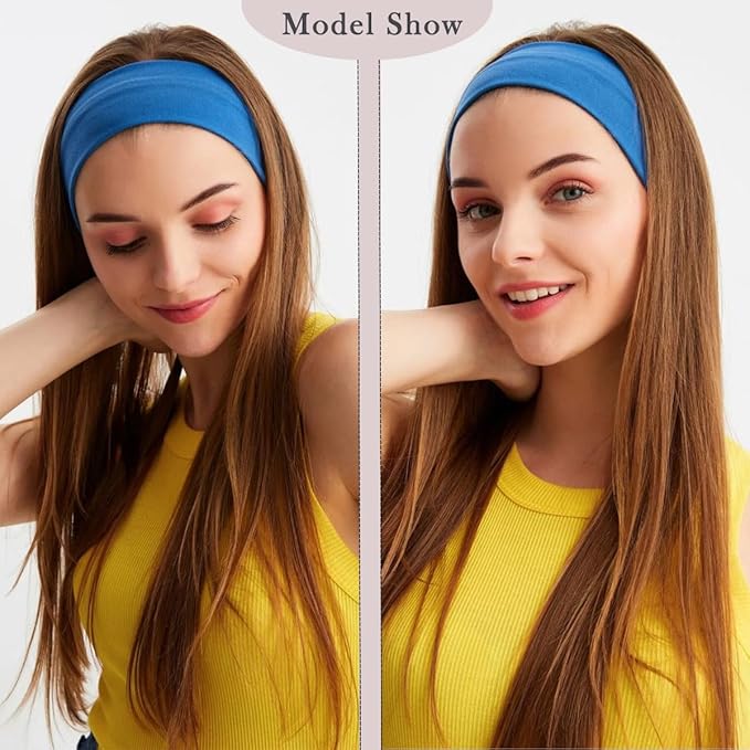Kachanaa 6 Pack Women's Headbands for Women Boho Women's Hair Non Slip Twisted Cross Elastic Head Bands Headwraps Short Stretchy Thick Fashion Hair Accessories