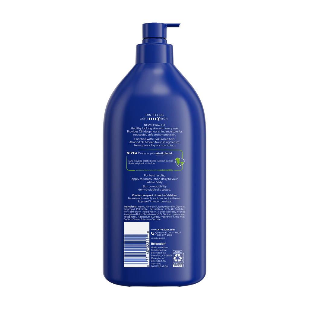 NIVEA Essentially Enriched Body Lotion Very Dry Skin, Almond Oil 33.8 Fl Oz
