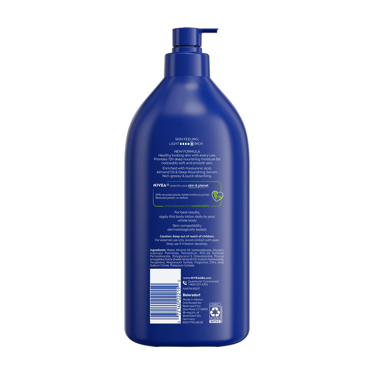NIVEA Essentially Enriched Body Lotion Very Dry Skin, Almond Oil 33.8 Fl Oz
