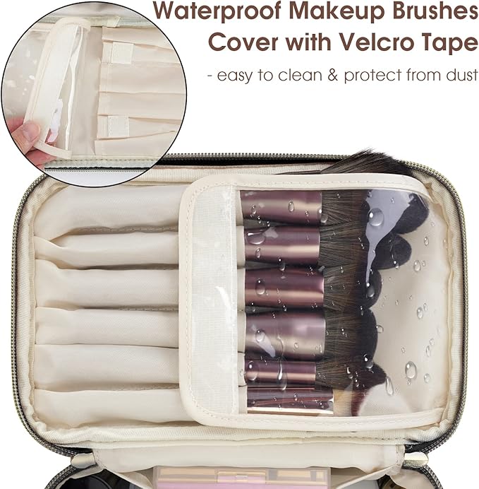 Wandering Nature Makeup Bag, Women Travel Make Up Vanity Case with Handle