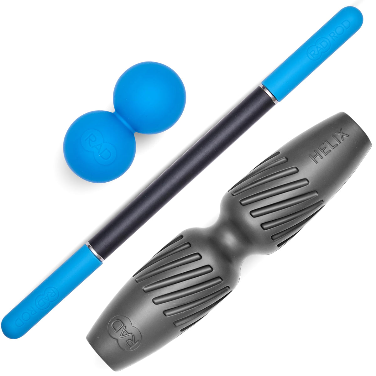 RAD Mobility Starter Pack for Myofascial Release, Muscle Recovery, and Tension Relief – Includes Exercise Foam Roller, Peanut Massage Ball, and Massage Stick