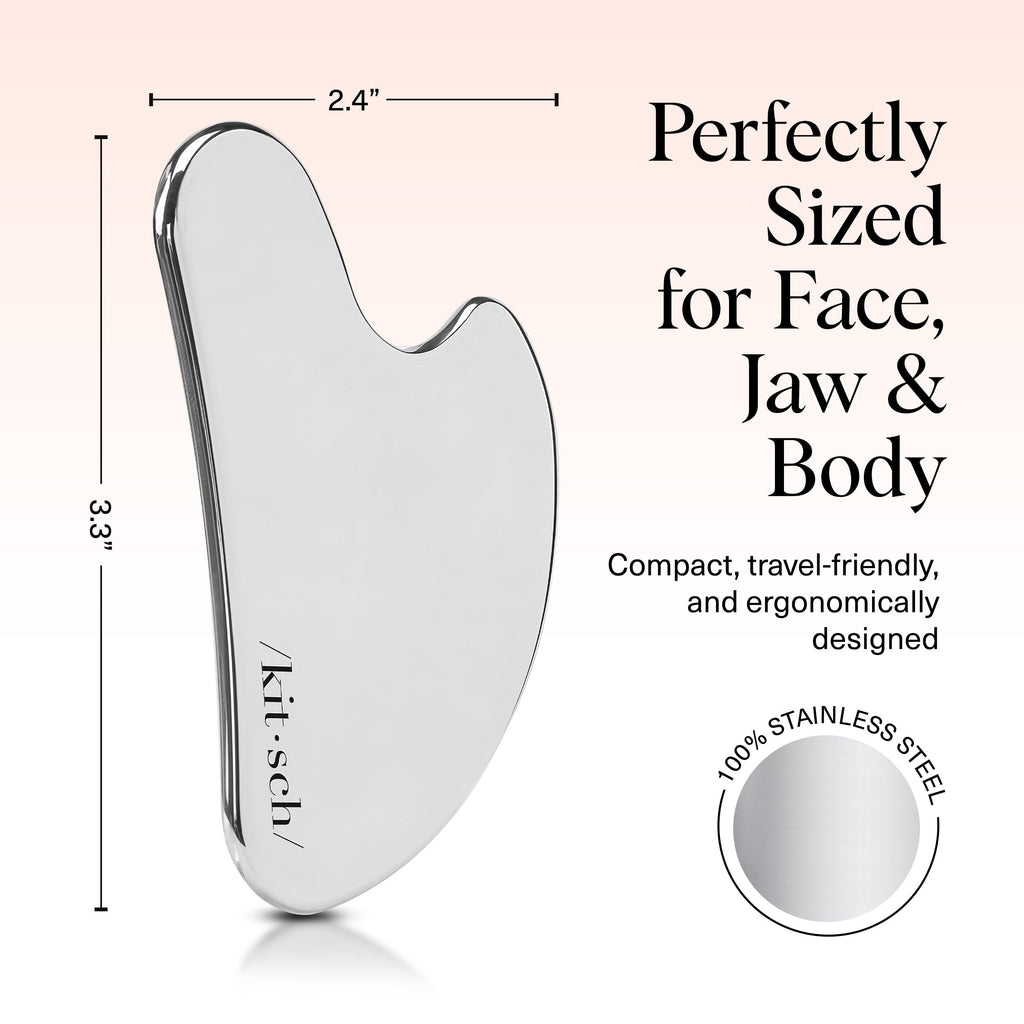 Kitsch Stainless Steel Guasha Tool for Face - Silver