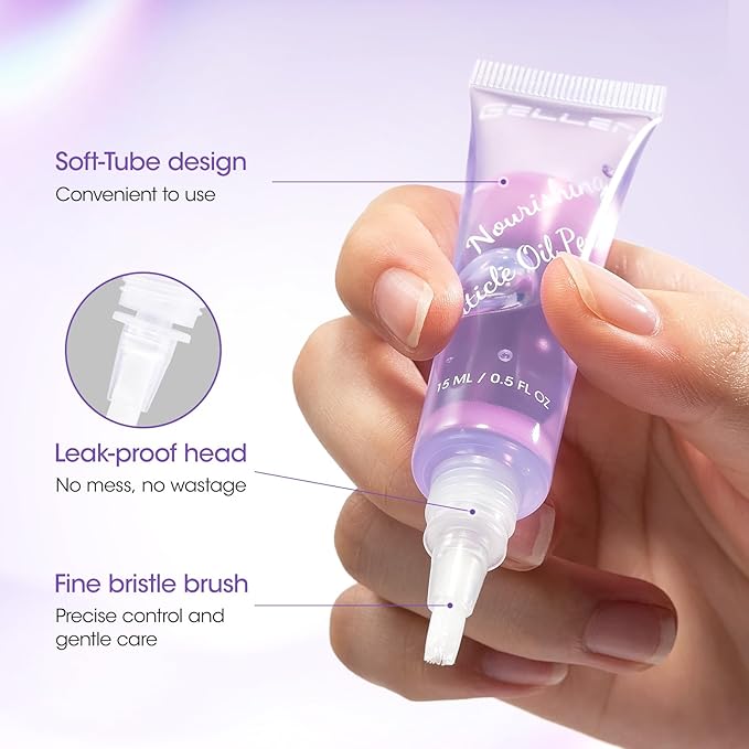 Gellen Cuticle Oil Pen for Nails, Nourishing with Lavender Oil & Vitamin E, Soften Cuticles Strengthen Nail Growth,15ml Pro Nail Care for Healthier-Looking Nails, On-the-Go, Travel-Sized
