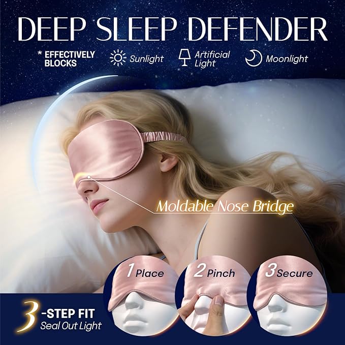 Silk Sleep Mask Eye Mask Blindfold with Double Layer Silk Filling and Elastic Strap for Full Night's Sleep, Travel and Nap, Soft Eye Cover Eyeshade with Luxury Bag and Ear Plugs by OLESILK (Charcoal)