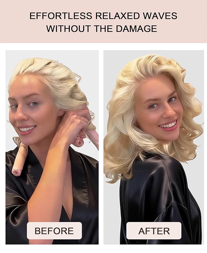 Heatless Curls Overnight Hair Curler to Sleep In Soft Jumbo Hair Rollers for Long Hair Blowout Look No Heat Overnight Curls, Satin Small Flexi Rods for Tight Curl Heatless Curling Rod Set with Clip
