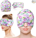 Migraine Relief Cap, Gel Cooling Eye Mask, Cooling Gel Relief 2 Pack Set, Hot/Cold Therapy, Natural Relief Cap, Instant Headache Relief, for Sinus, Puffy Eyes,Tension, Stress Relief