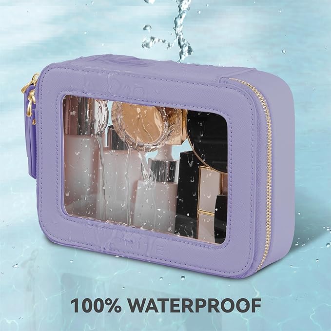 Prite Clear Makeup Bag Travel Cosmetic Organizer Toiletry Case for Women