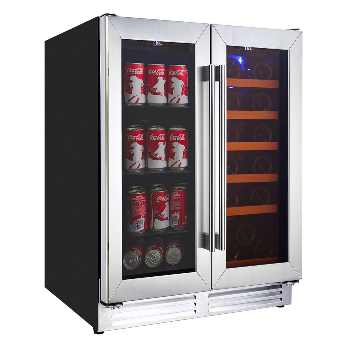 Koolatron 24 Inch Dual Zone Beverage Fridge, Built-In