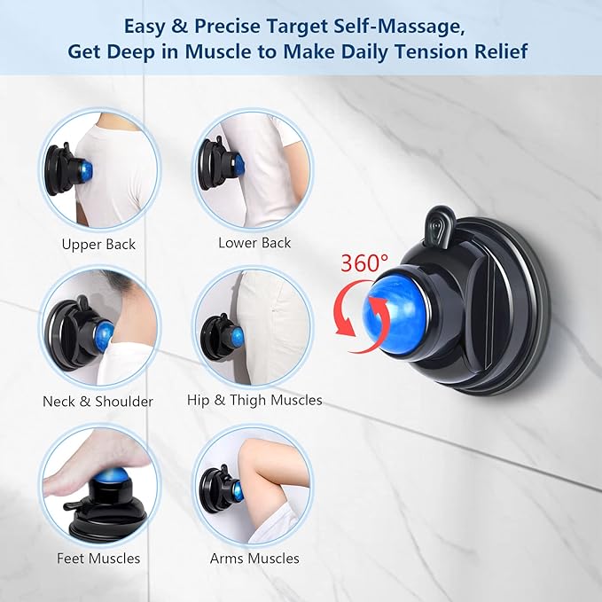 Mountable Massage Ball 3-in-1 Muscle Recovery Massager for Pain Relief