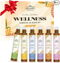 Essential Oils Roll On Set,Gifts for Women & Men (Calm, Relax, Breathe, Focus on, Sleep, Renew), Natural Aromatherapy Oil Blend Kit with Roller Ball for Massage, Body Skin Care, Relaxation Gift