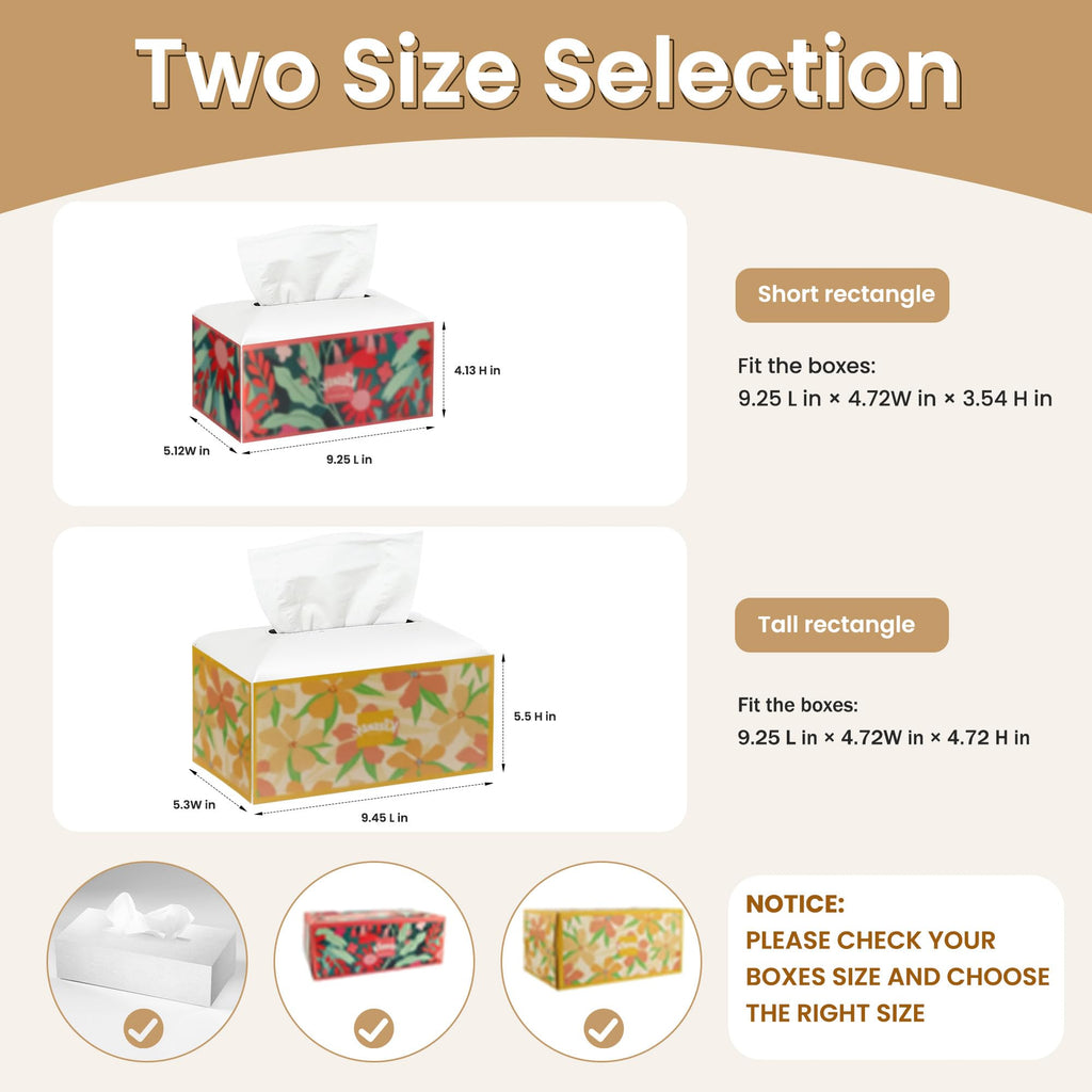 Long Tissue Box Cover, PU Leather Tissue Holder Rectangle, Facial Paper Organizer, Modern Dispenser for Bathroom, Kitchen, Home, Office, Tabletop (1, White, Tall)