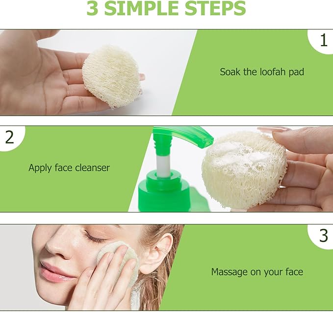 36 Pack Natural Loofah Sponge Exfoliating Face Pads, Facial Body Scrubbers Pad, When Bath Shower and Spa, Loofa Sponges Brush Scrub, Bulk Loofahs Scrubber, Cleansing Skin for Women and Men