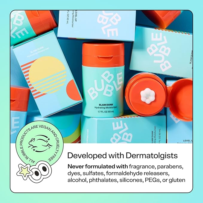 Bubble Skincare Fresh Start Gel Cleanser - Gentle Exfoliating Face Wash for Oily Skin - Gel Cleanser with Aloe Vera Juice + Caffeine to Protect and Soothe Complexion - Summer Skincare Essential (50ml)