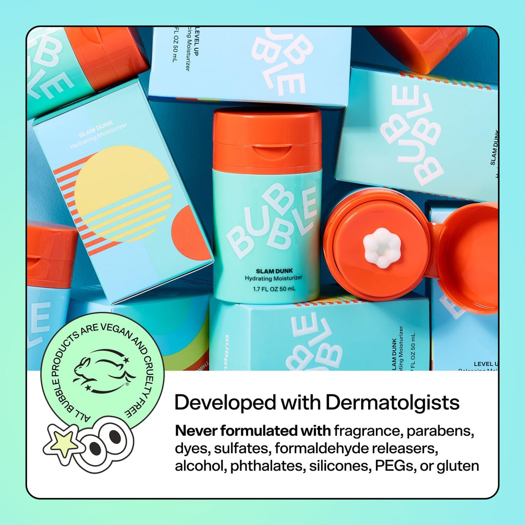 Bubble Skincare Fresh Start Gel Cleanser - Gentle Exfoliating Face Wash for Oily Skin - Gel Cleanser with Aloe Vera Juice + Caffeine to Protect and Soothe Complexion - Summer Skincare Essential (50ml)