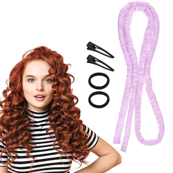 AOZUO Heatless Curling Rod Headband, Heatless Hair Curler Heatless Curls Overnight for Short Long Hair No Heat Overnight Curls with Thin Curlers to Sleep In for Short Hair (Purple)