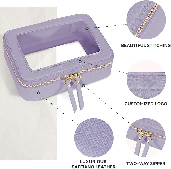 Prite Clear Makeup Bag Travel Cosmetic Organizer Toiletry Case for Women