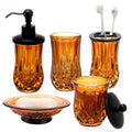 ZIVQEXMURL Amber Bathroom Accessories, Round Thick Glass & Zinc Alloy Pump