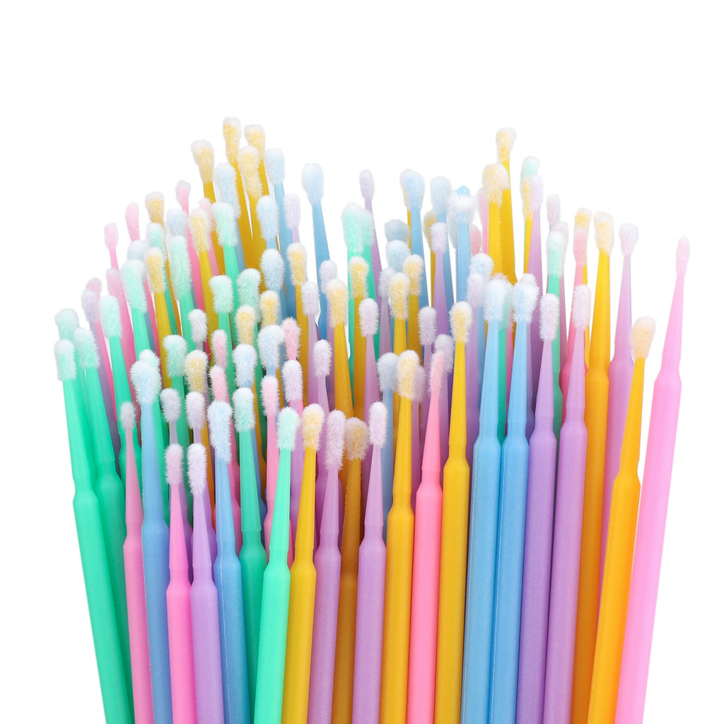 G2PLUS 500PCS Micro Cotton Swabs, Disposable Micro Applicators Brush for Makeup and Personal Care, Cosmetic Brush, Microswabs for Eyelash Extensions, Nails, Eyeliner (Head Diameter: 2.0mm)